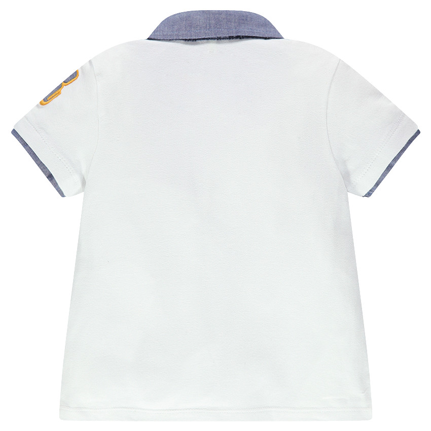 Polo manches courtes avec col effet denim 
