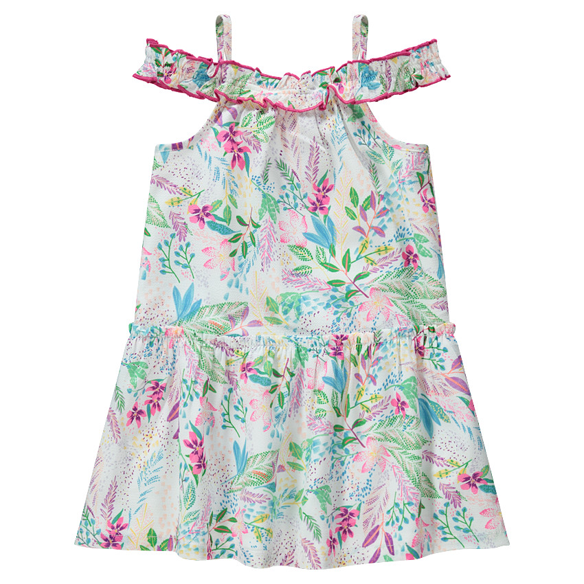 Robe à épaules ajourées et imprimé floral all-over 