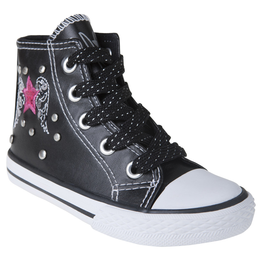 Baskets montantes avec broderies et rivets du 24 au 27 