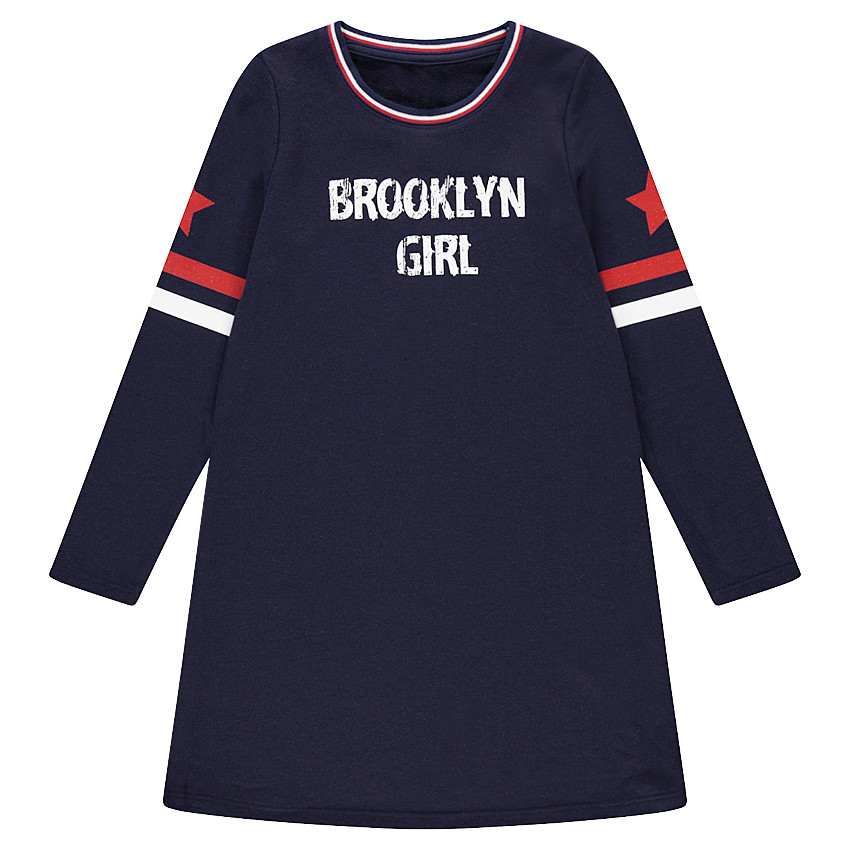 Junior - Robe manches longues avec bandes printées et texte 