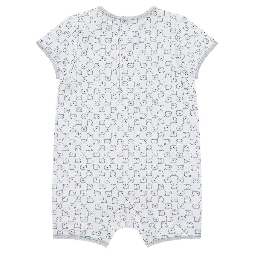 Combinaison courte en jersey avec inscription printée 