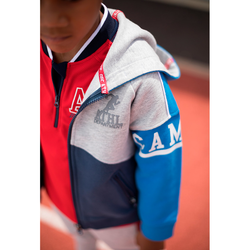 Gilet en molleton à capuche avec prints et poches zippées 