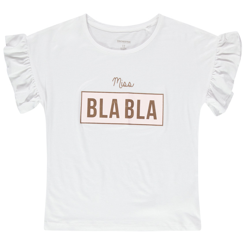 Junior - T-shirt manches courtes en jersey avec message printé 