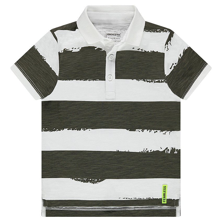 Polo manches courtes à bandes contrastées 
