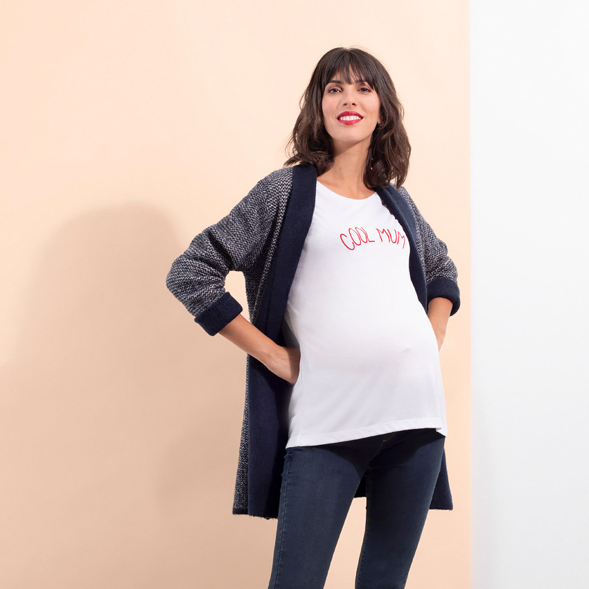 T-shirt manches courtes de grossesse à message printé 