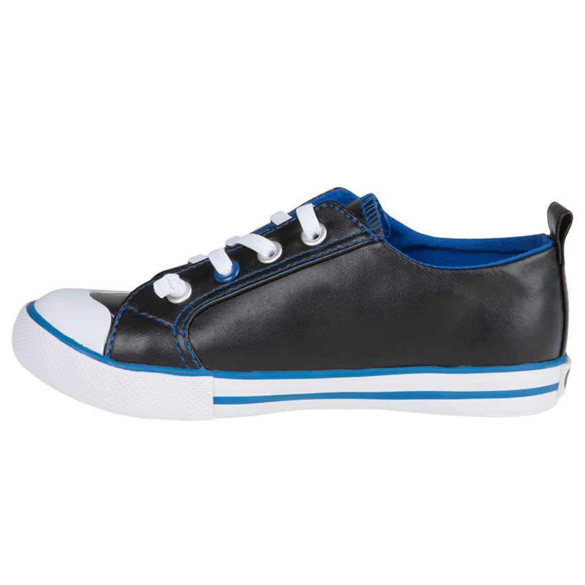 Baskets basses aspect cuir à lacets élastiqués avec print drapeau 