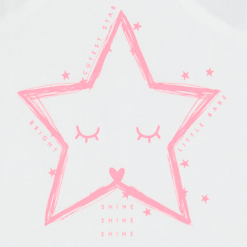 Pyjama court print étoile et short rose 