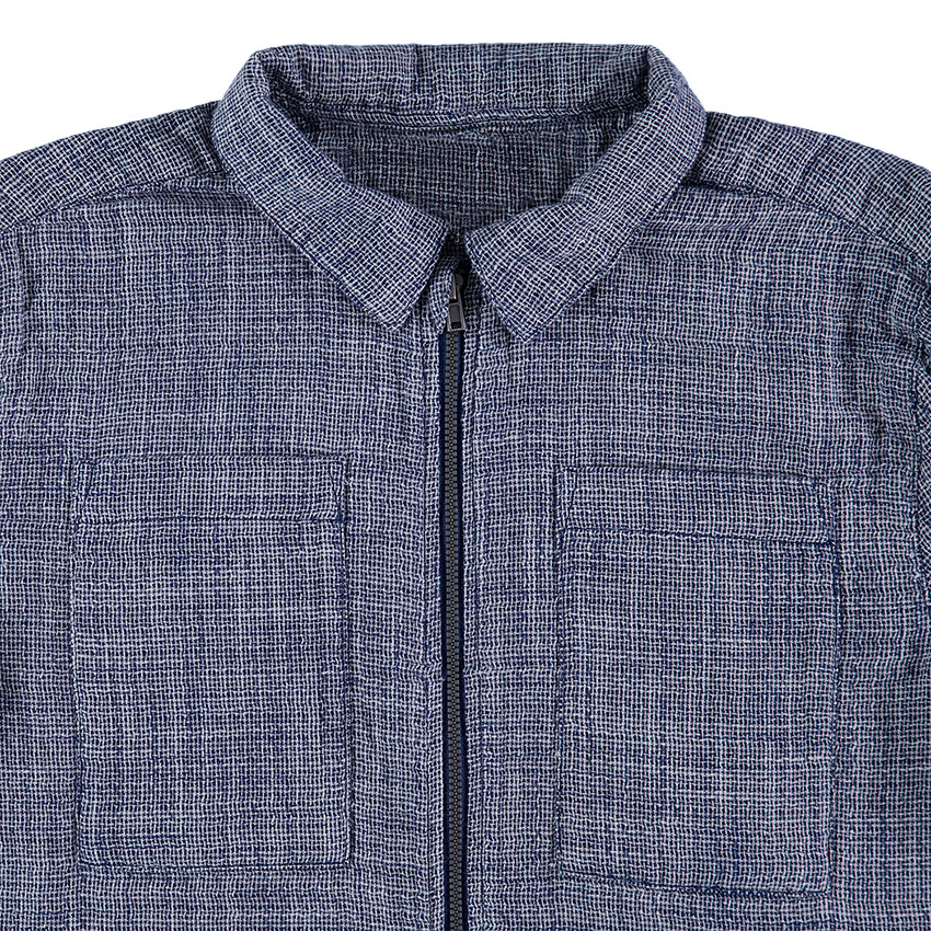 Chemise manches longues en coton avec ouverture zippée 