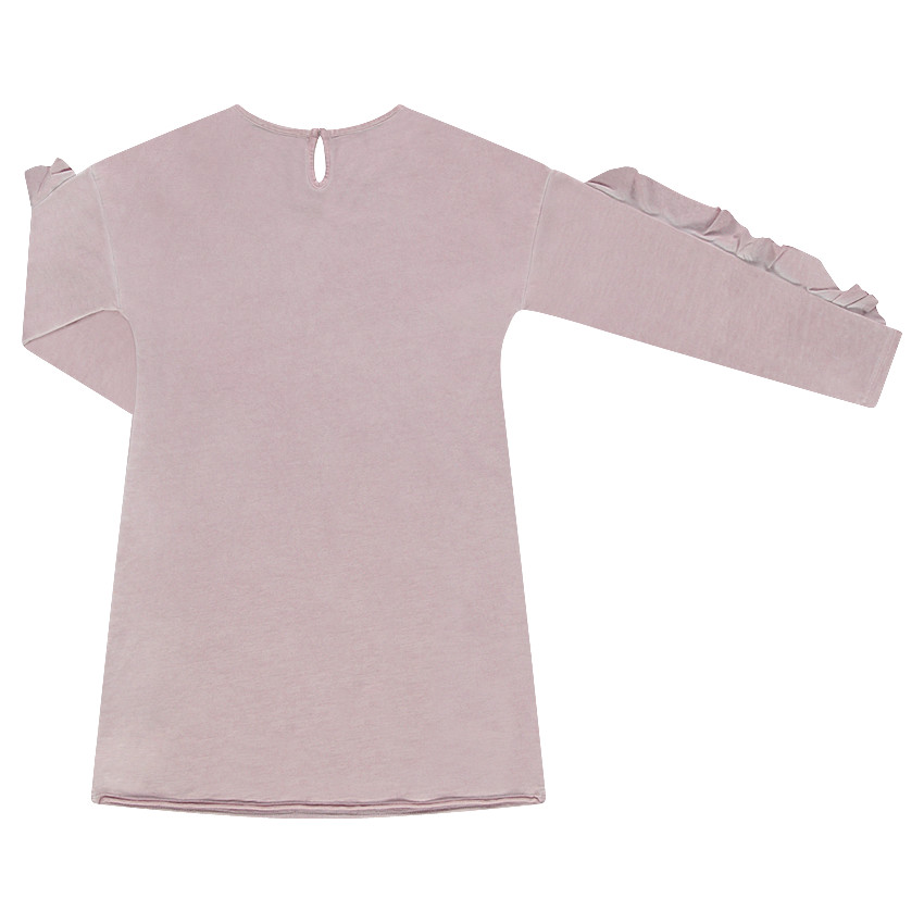 Junior - Robe en molleton surteint avec inscriptions brodées et volants 