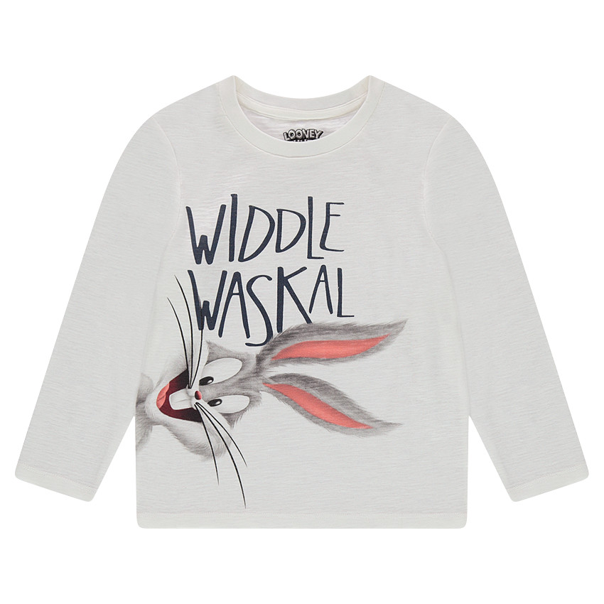 Tee-shirt manches longues en jersey slub avec print Warner/Looney Tunes Bugs Bunny 