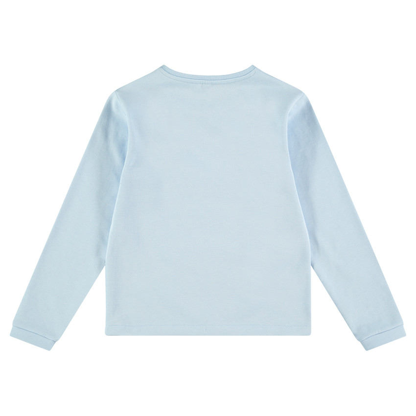 Junior - Sweat en molleton uni avec message printé et sequins 