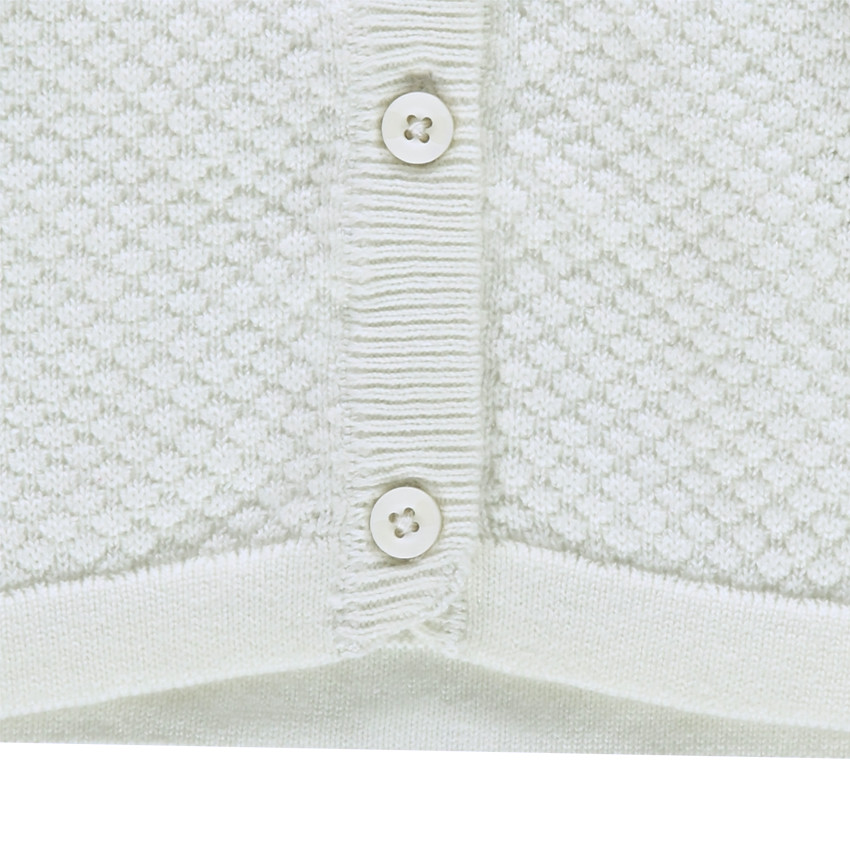 Gilet en tricot uni avec maille fantaisie 