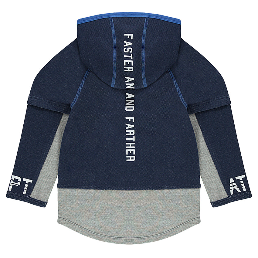 Sweat en molleton à capuche avec print esprit sport et poches zippées 