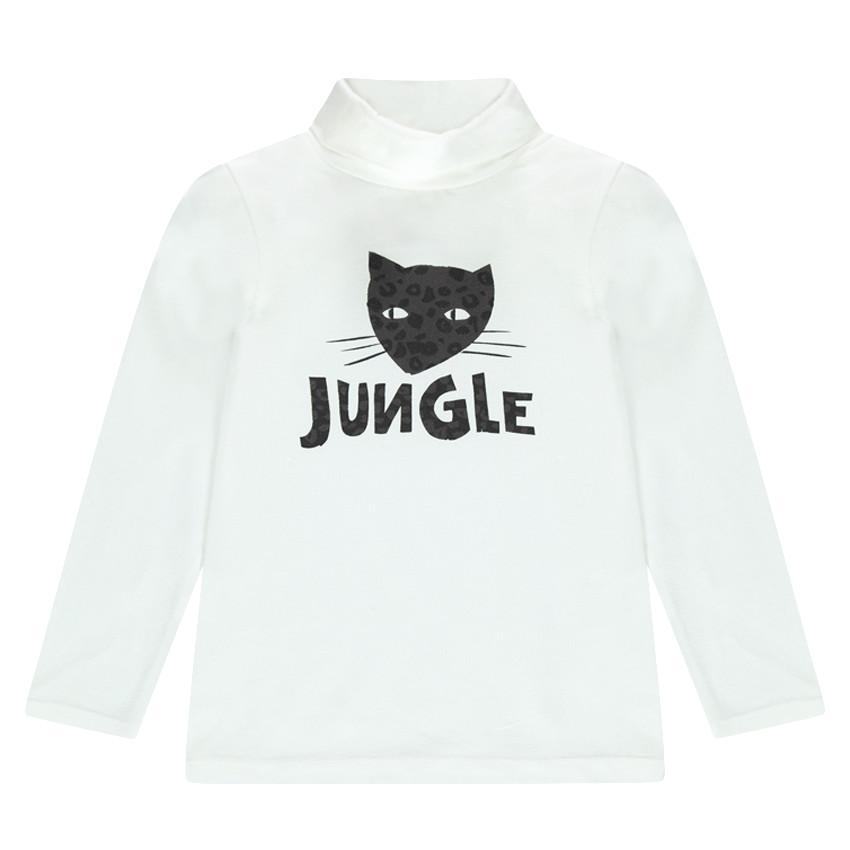 Sous-pull col roulé avec print chat 