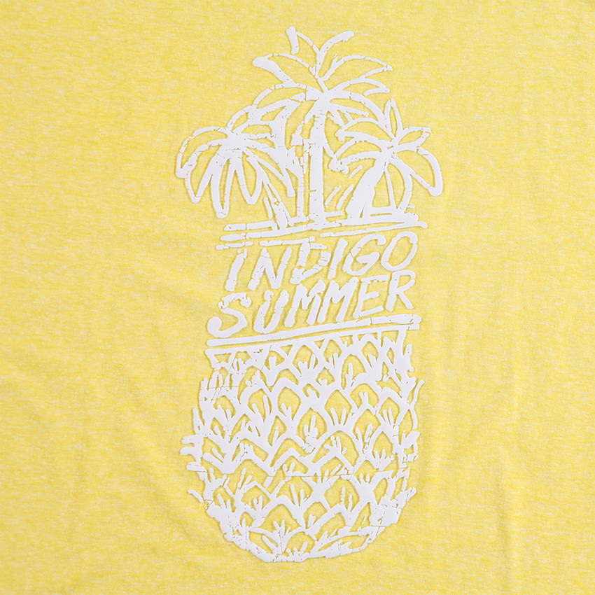 Junior - Tee-shirt manches courtes en jersey avec ananas printé et bandes appliquées 