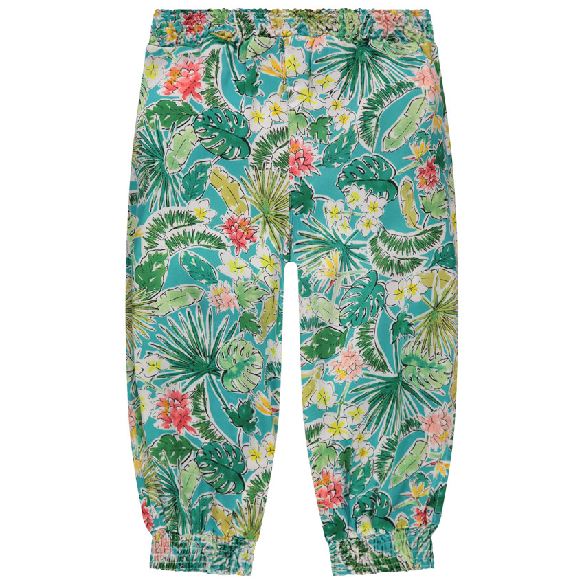 Pantacourt fluide à imprimé végétal all-over 