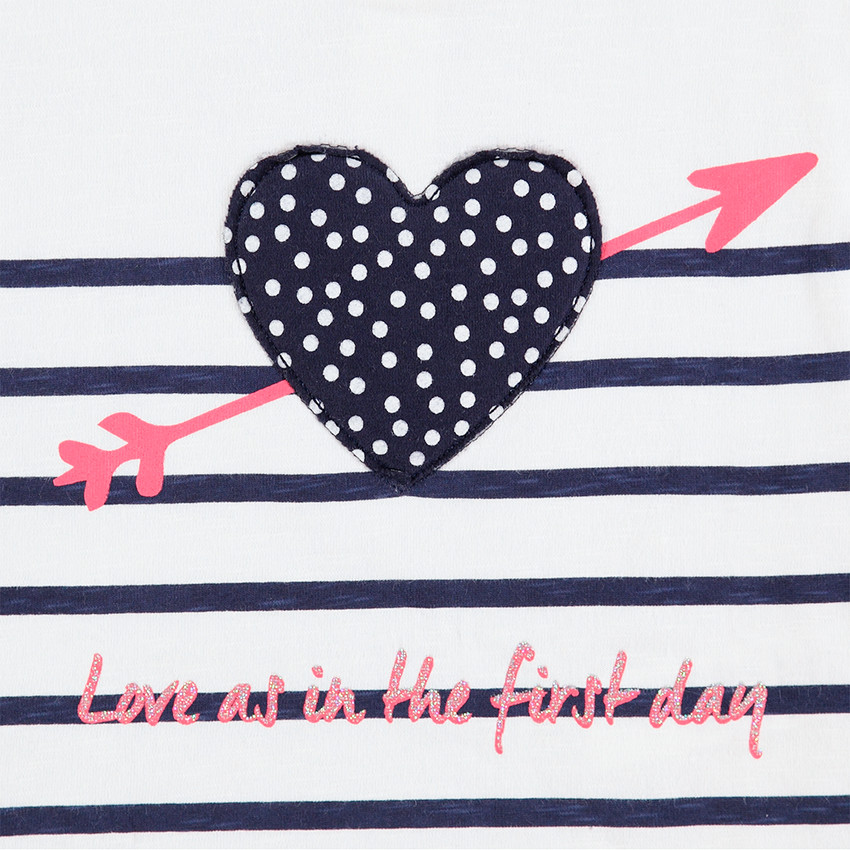 Marinière en jersey avec motifs printés et touches de paillettes 