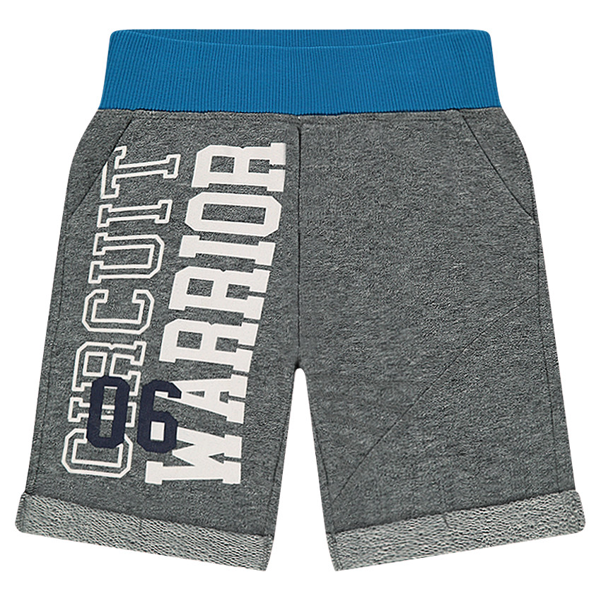 Bermuda en molleton avec inscription printée 