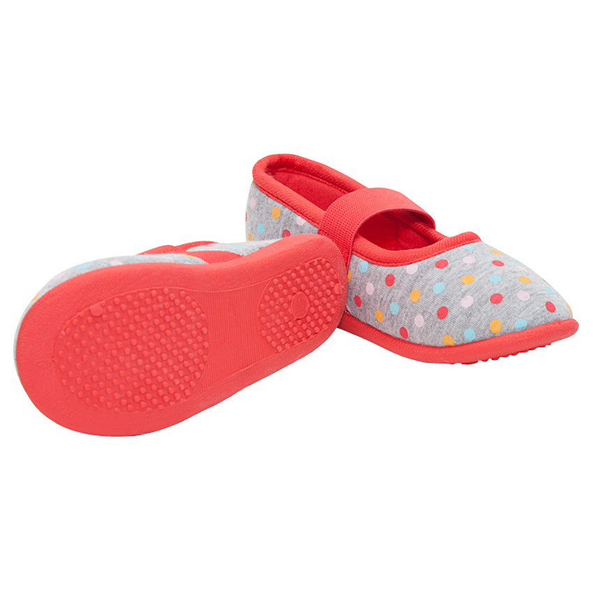 Chaussons babies en jersey à pois avec bride élastiquée 