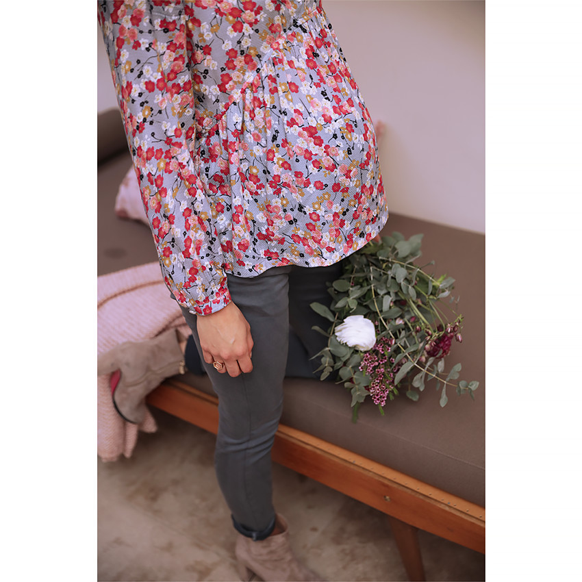 Pantalon de grossesse avec bandeau jersey intégré 