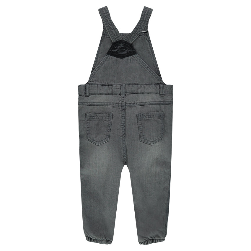 Salopette en jeans effet used doublée micropolaire 