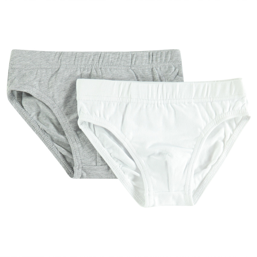 Junior - Lot de 2 slips en coton unis 