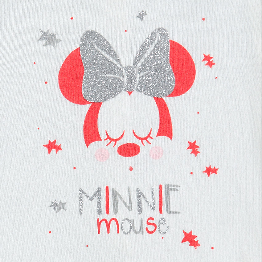 Pyjama en jersey avec print Minnie Disney et bas imprimé pois 