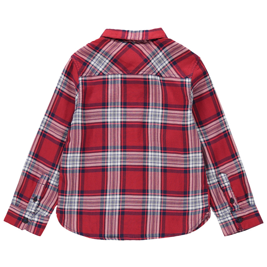 Chemise manches longues à larges carreaux contrastés 