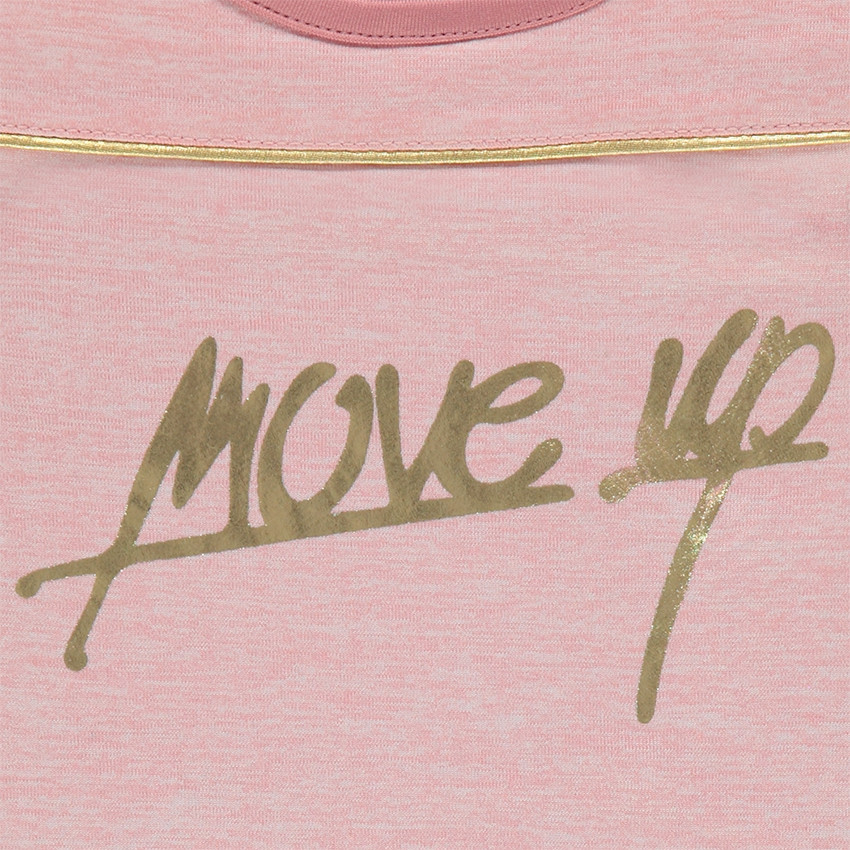 Tee-shirt manches longues chiné avec message en foil doré 