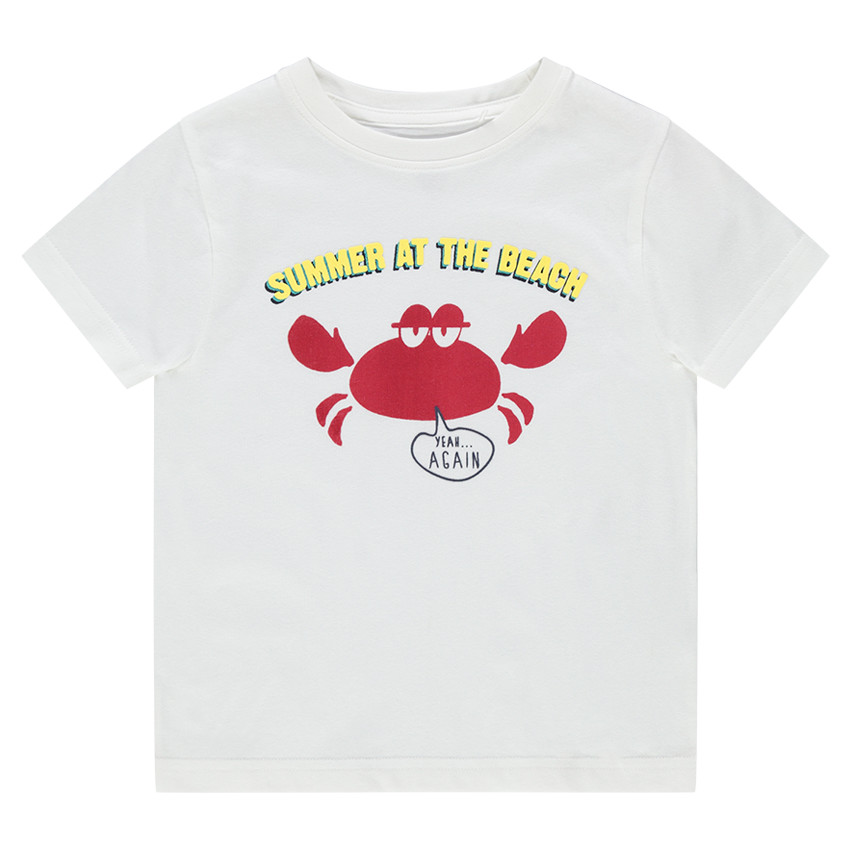 Tee-shirt manches courtes en jersey avec print fantaisie esprit vacances 