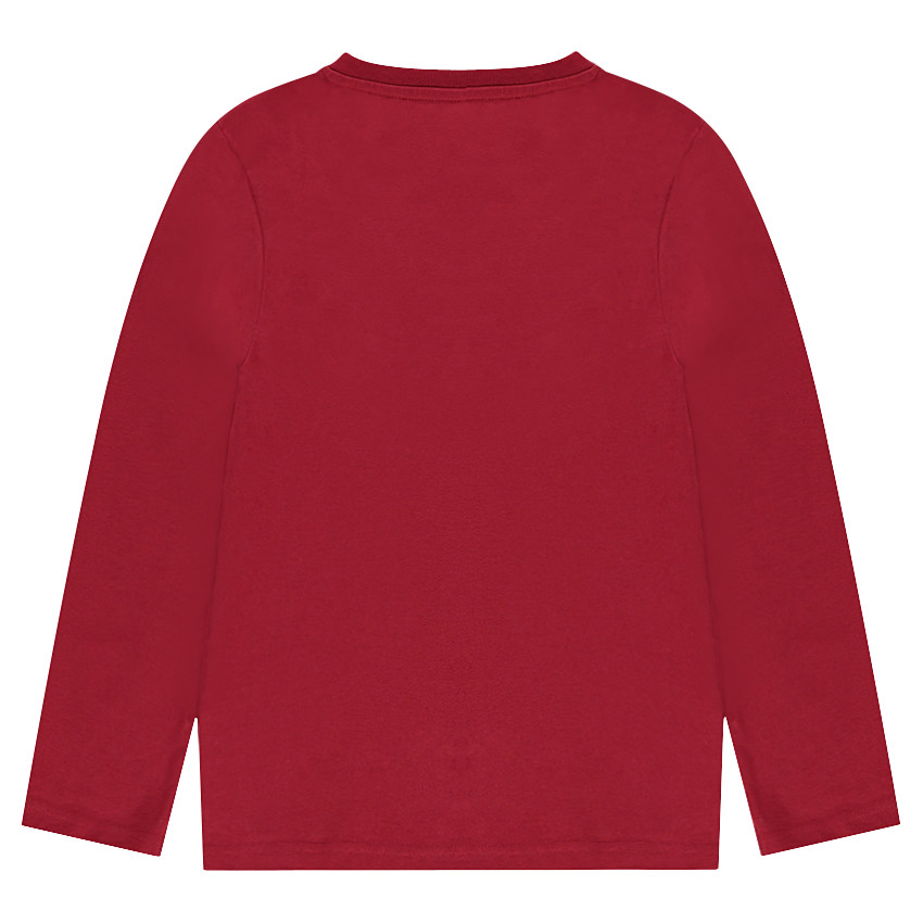 Tee-shirt manches longues en jersey uni avec print fantaisie 