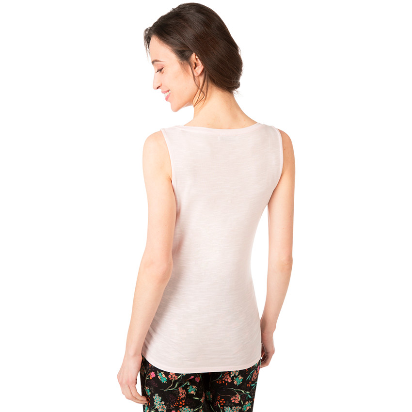 Débardeur en maille slub avec poche plaquée 