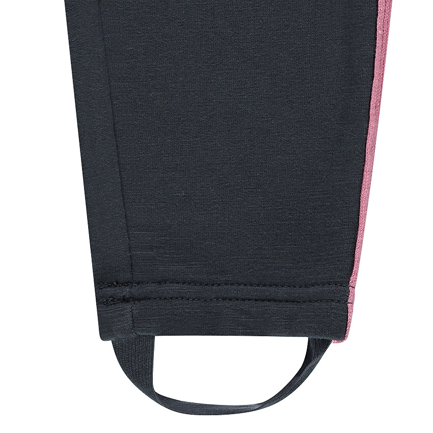 Jogging en molleton avesweat à fleurs brodées et fuseau à bandes contrastées 