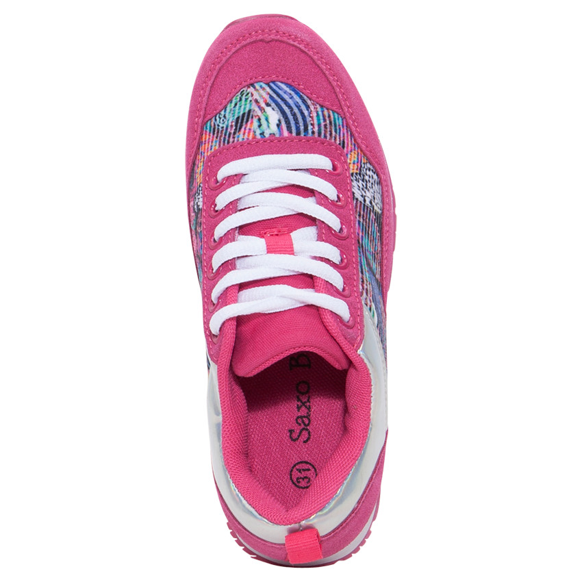 Fuchsia sportschoenen met fantasieprint 
