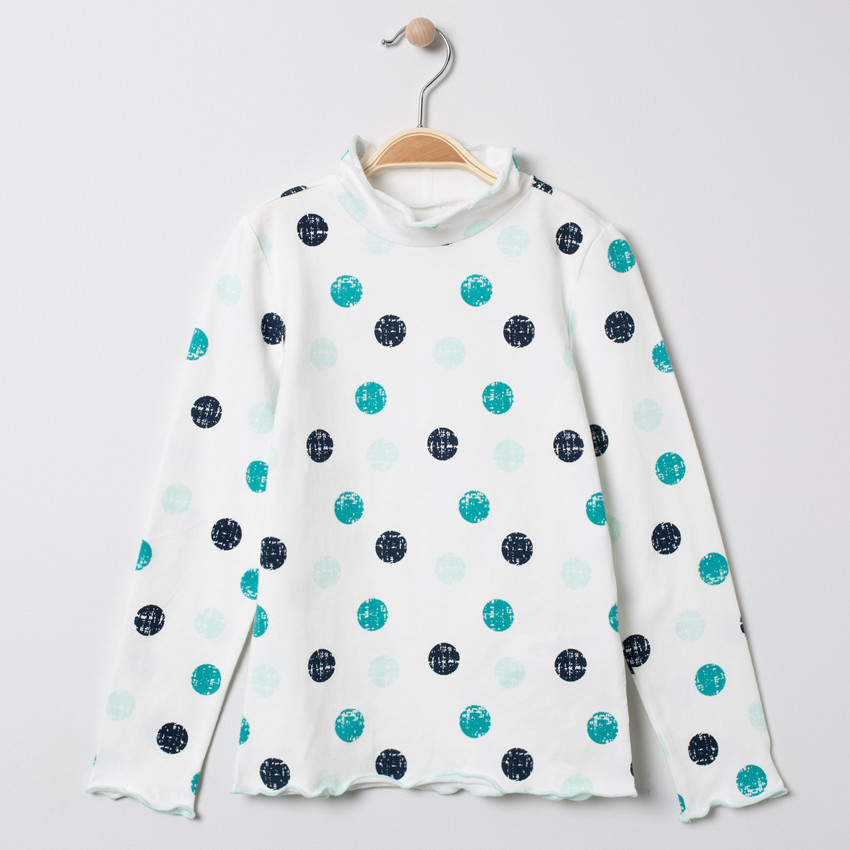 Sous-pull col cheminée à pois all-over 