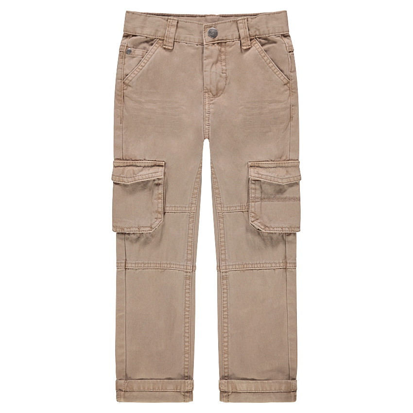 Pantalon en coton surteint avec larges poches à rabat 