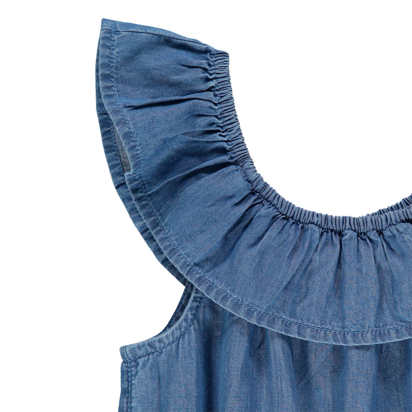 Combishort effet jean à épaules dénudées 