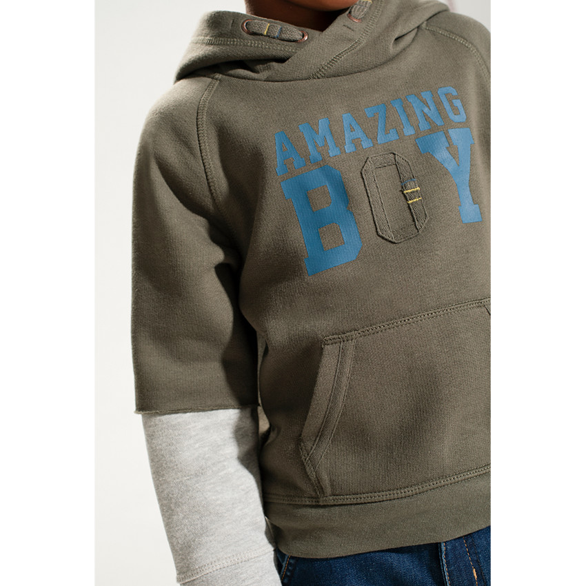 Sweat en molleton effet 2 en 1 à capuche  