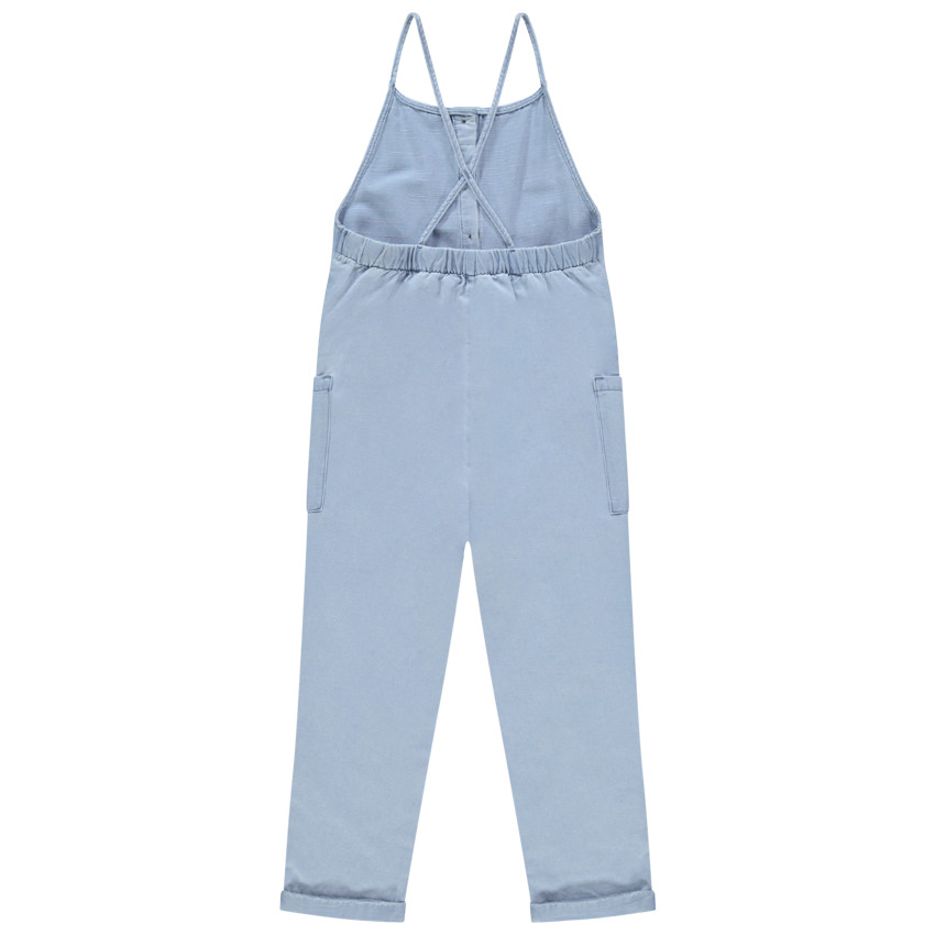 Salopette longue à poches et fines bretelles 