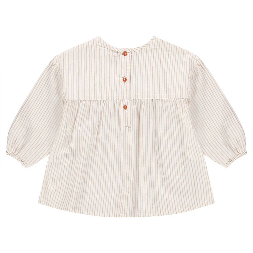 Tunique rayée et pailletée avec broderies fantaisie 