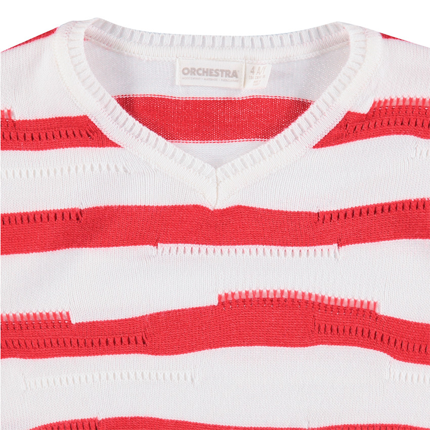 Pull en tricot avec rayures contrastées en jacquard 