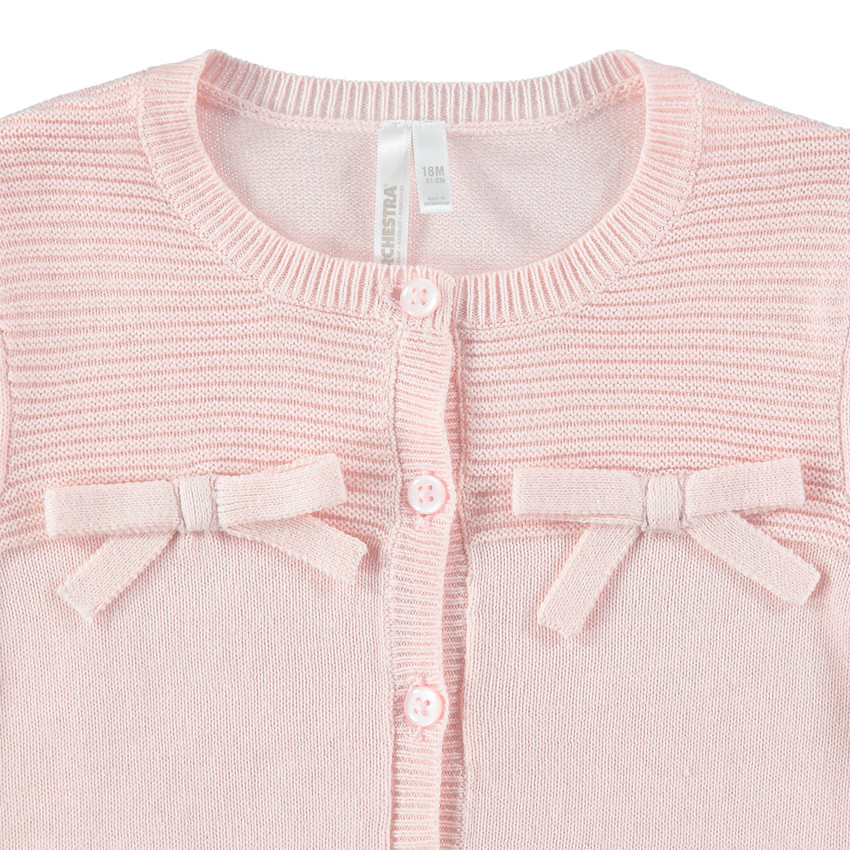 Gilet en tricot avec noeuds plats ton sur ton 