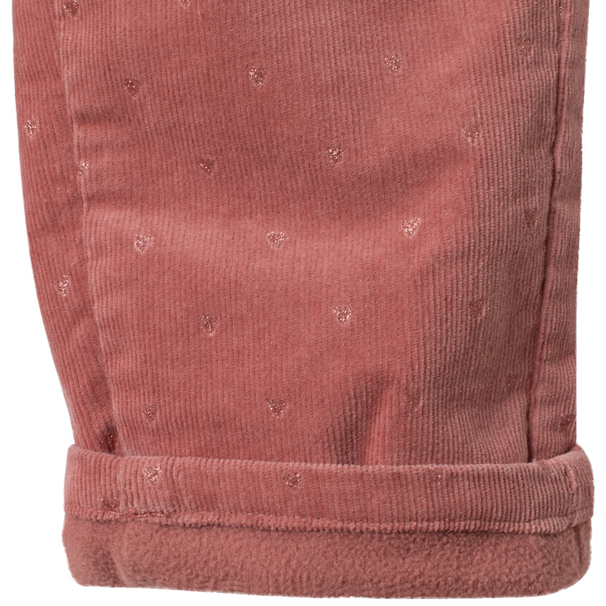 Pantalon en velours doublé polaire à imprimé graphique 