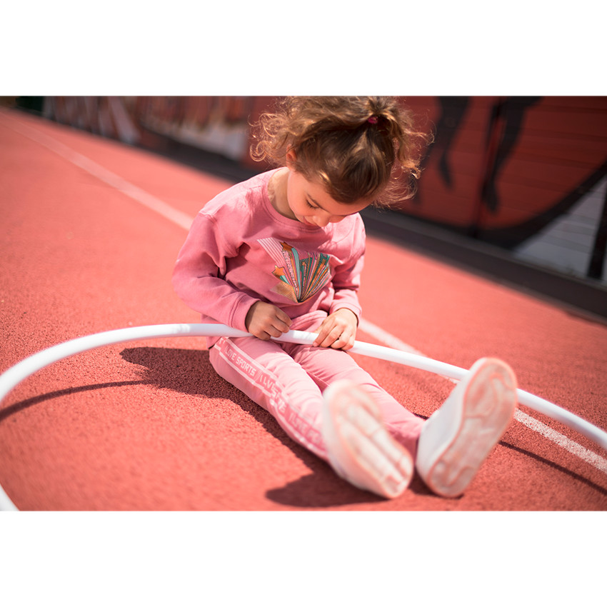 Sweat en molleton uni avec print géométrique en foil doré 