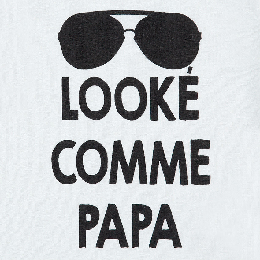 Tee-shirt manches longues en jersey avec print fantaisie et col pressionné 