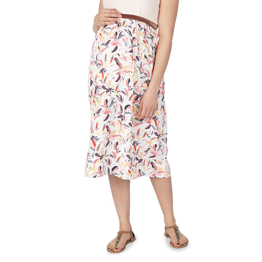 Jupe longue de grossesse à imprimé végétal all-over 