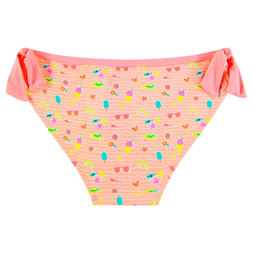 Maillot de bain 2 pièces avec imprimés fantaisie et noeuds 