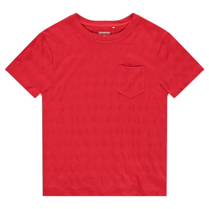 Tee-shirt manches courtes avec effet de rayures et poche 