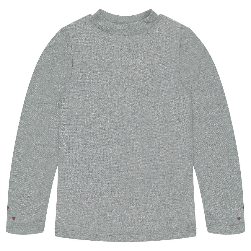 Sous-pull en jersey et lurex avec coeurs printés 