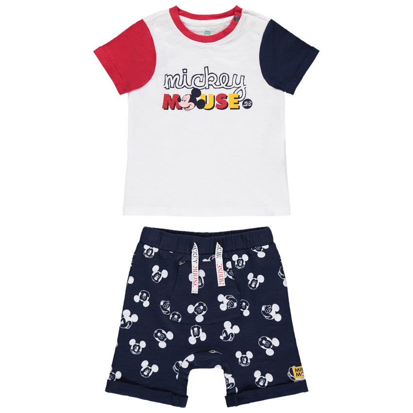 Ensemble t-shirt et short en coton bio print Mickey Disney 